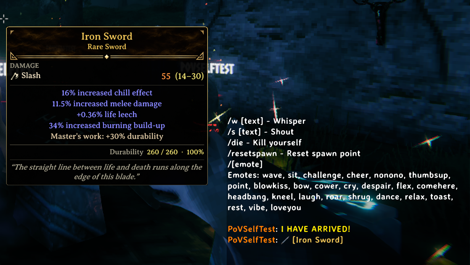 An item link in chat